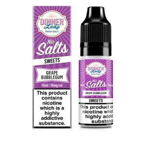 GRAPE BUBBLEGUM SWEETS 10ML NIC SALT DINNER LADY