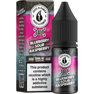 BLUEBERRY SOUR RASPBERRY NIC SALT 10ML JUICE N POWER PACK OF 10