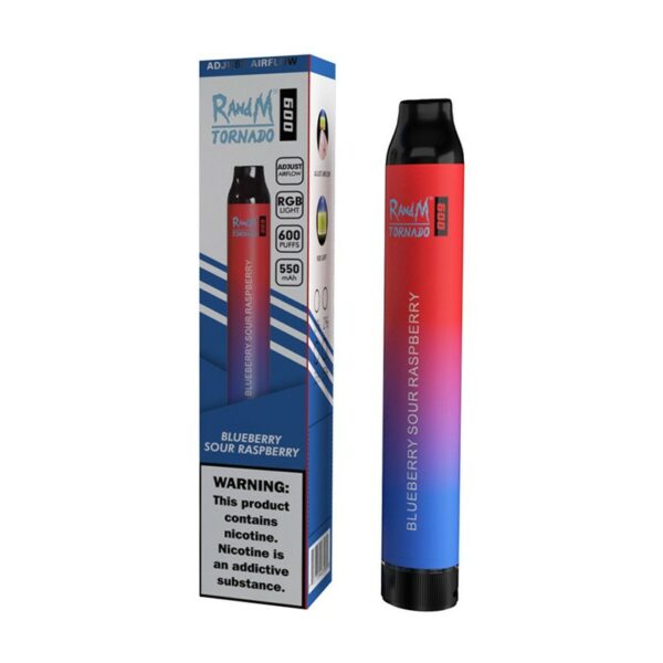 R AND M TORNADO 600 DISPOSABLE VAPE KIT 20MG - Image 4