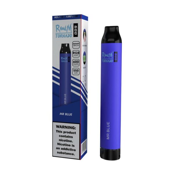 R AND M TORNADO 600 DISPOSABLE VAPE KIT 20MG - Image 8