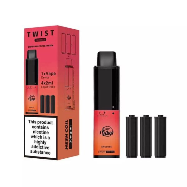 HAPPY VIBES TWIST 2400 PREFILLED POD VAPE KIT 20MG - Image 10