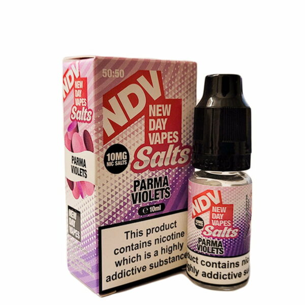 PARMA VIOLETS 10ML NIC SALT NEW DAY VAPES (NDV) PACK OF 5 EXP