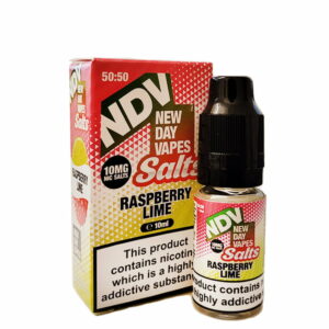 RASPBERRY LIME 10ML NIC SALT NEW DAY VAPES (NDV) PACK OF 5 EXP