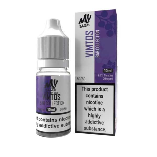 BLUEBERRY SOUR VIMTOS (BAR COLLECTION) 10ML NIC SALT MY SALTS PACK OF 10