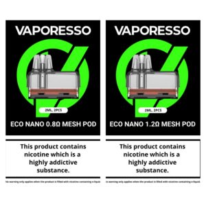 VAPORESSO ECO NANO & ECO NANO PRO REPLACEMENT PODS (2 PACK)