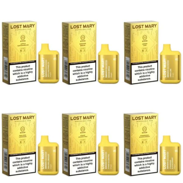 LOST MARY BM600S GOLD EDITION DISPOSABLE VAPE KIT 20MG