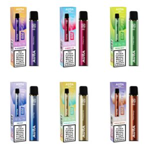 AURA BAR 600 DISPOSABLE VAPE KIT 20MG BY CRYSTAL PRIME