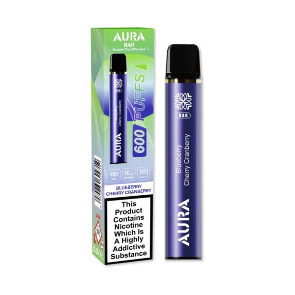 AURA BAR 600 DISPOSABLE VAPE KIT 20MG BY CRYSTAL PRIME - Image 5