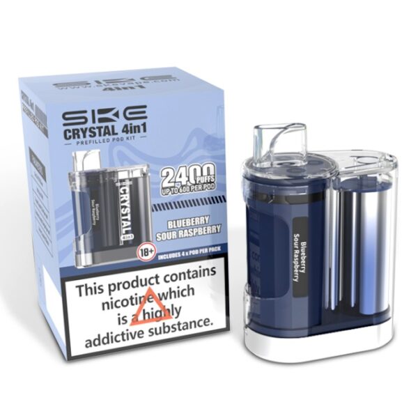 SKE CRYSTAL 4 IN 1 2400 PREFILLED POD VAPE KIT 20MG - Image 4
