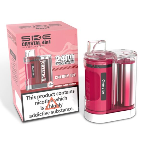 SKE CRYSTAL 4 IN 1 2400 PREFILLED POD VAPE KIT 20MG - Image 5