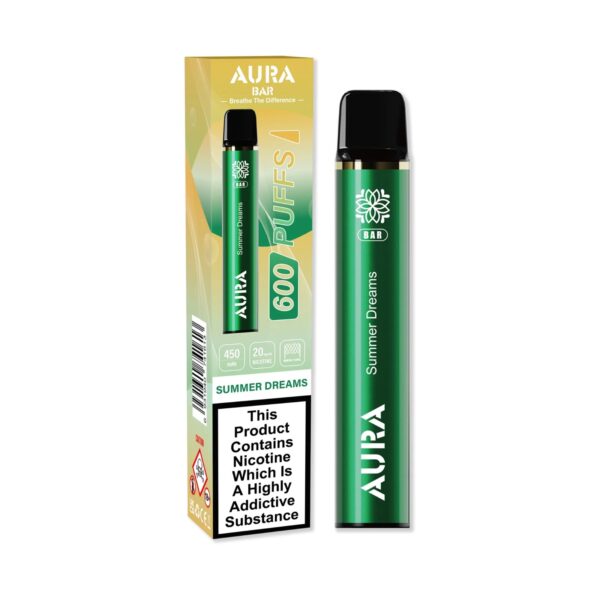 AURA BAR 600 DISPOSABLE VAPE KIT 20MG BY CRYSTAL PRIME - Image 13