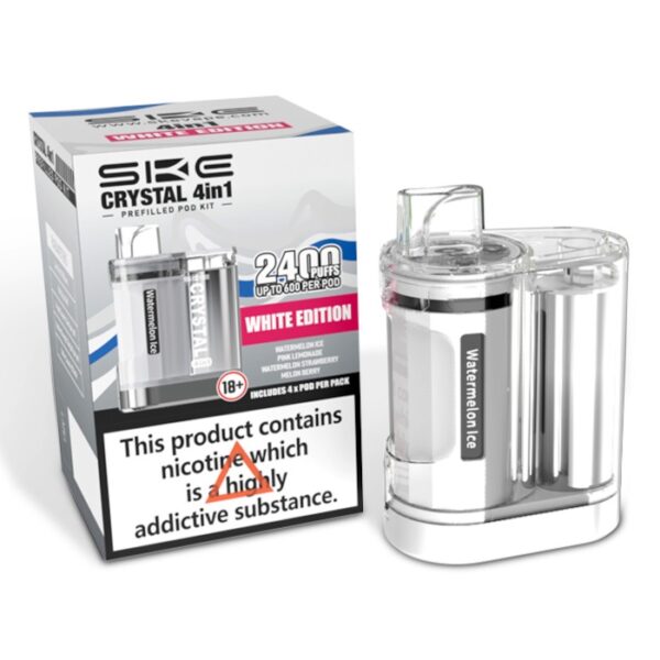 SKE CRYSTAL 4 IN 1 2400 PREFILLED POD VAPE KIT 20MG - Image 8
