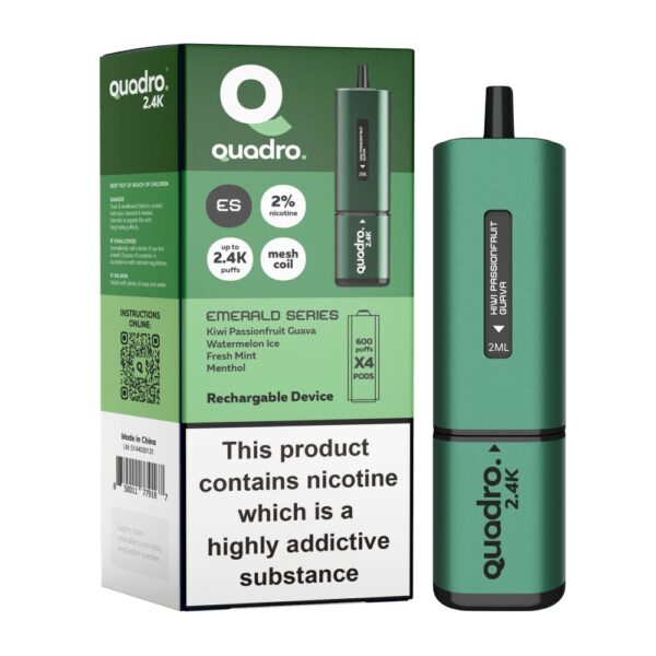 QUADRO 4 IN 1 2.4K PREFILLED POD VAPE KIT 20MG - Image 30