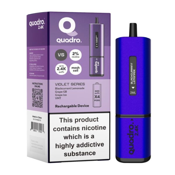 QUADRO 4 IN 1 2.4K PREFILLED POD VAPE KIT 20MG - Image 40