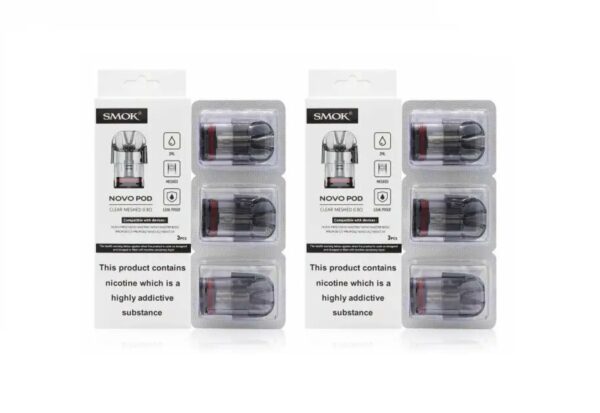 SMOK NOVO REPLACEMENT CLEAR POD CARTRIDGE (3 PACK)