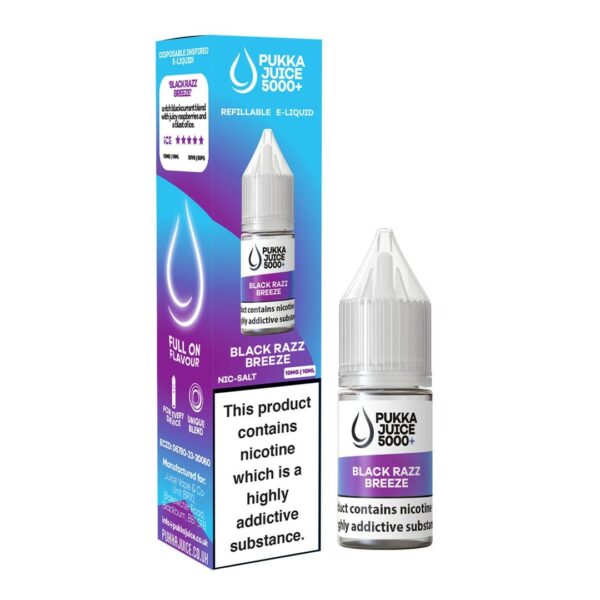 BLACK RAZZ BREEZE 10ML NIC SALT PUKKA JUICE 5000+