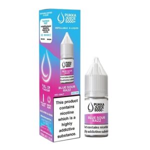 BLUE SOUR RAZZ 10ML NIC SALT PUKKA JUICE 5000+