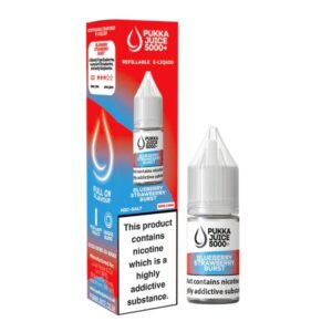 BLUEBERRY STRAWBERRY BURST 10ML NIC SALT PUKKA JUICE 5000+