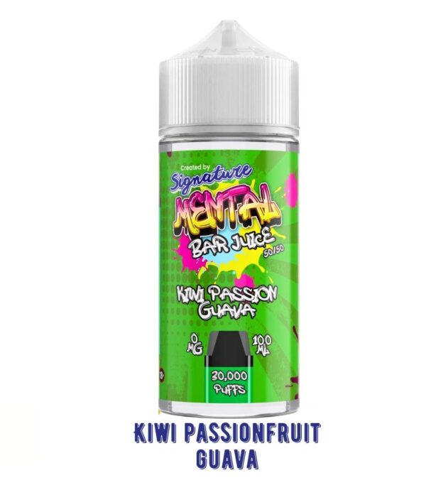 KIWI PASSION GUAVA 100ML E LIQUID SIGNATURE MENTAL BAR JUICE