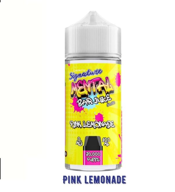 PINK LEMONADE 100ML E LIQUID SIGNATURE MENTAL BAR JUICE