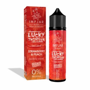 STRAWBERRY & PEACH 50ML E LIQUID IMP JAR X LUCKY THIRTEEN