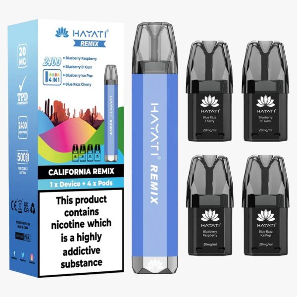HAYATI REMIX 4 IN 1 2400 PREFILLED POD VAPE KIT 20MG - Image 2
