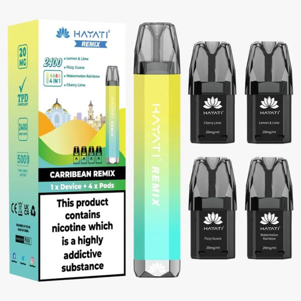 HAYATI REMIX 4 IN 1 2400 PREFILLED POD VAPE KIT 20MG - Image 4