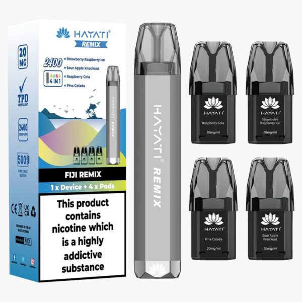 HAYATI REMIX 4 IN 1 2400 PREFILLED POD VAPE KIT 20MG - Image 6