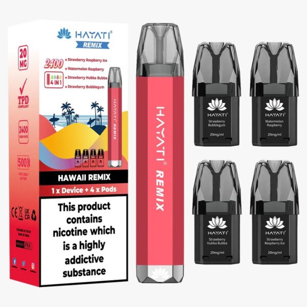 HAYATI REMIX 4 IN 1 2400 PREFILLED POD VAPE KIT 20MG - Image 8