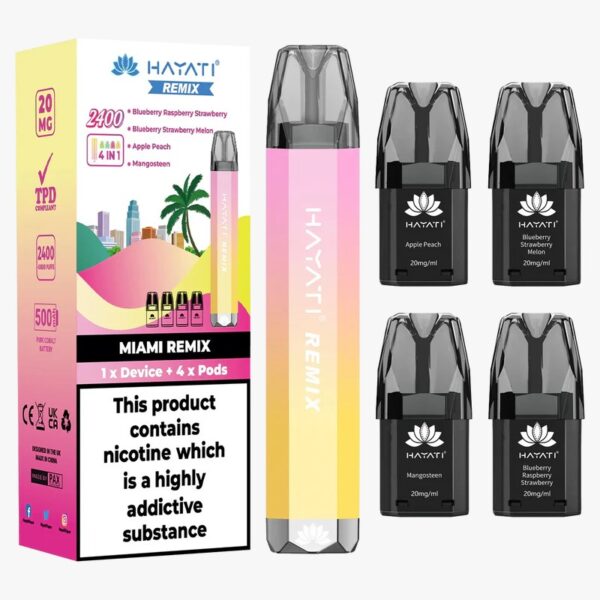 HAYATI REMIX 4 IN 1 2400 PREFILLED POD VAPE KIT 20MG - Image 12