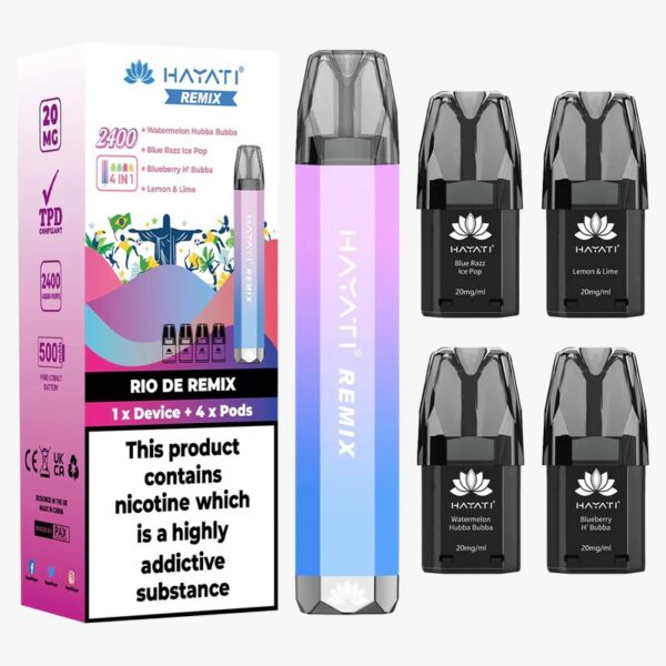 HAYATI REMIX 4 IN 1 2400 PREFILLED POD VAPE KIT 20MG - Image 14