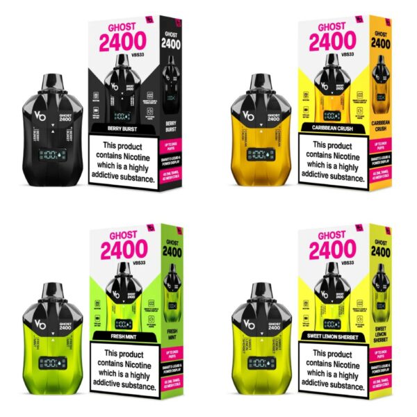 VAPE BARS GHOST 4 IN 1 2400 PREFILLED POD VAPE KIT 20MG