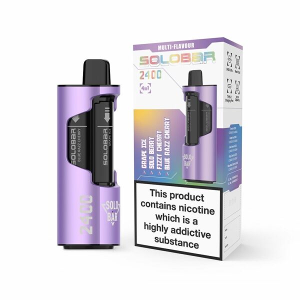 SOLO BAR 4 IN 1 2400 PREFILLED POD VAPE KIT 20MG - Image 6