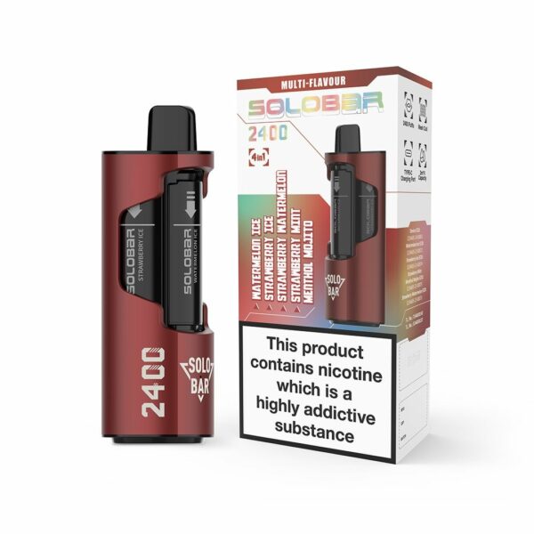 SOLO BAR 4 IN 1 2400 PREFILLED POD VAPE KIT 20MG - Image 8