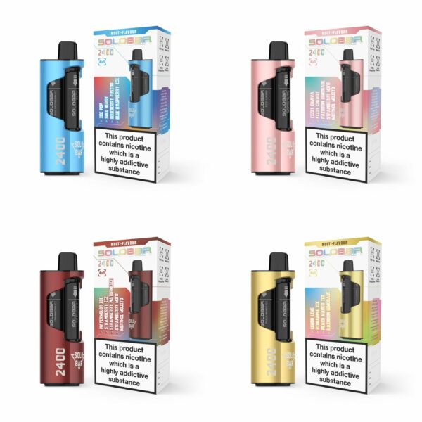 SOLO BAR 4 IN 1 2400 PREFILLED POD VAPE KIT 20MG