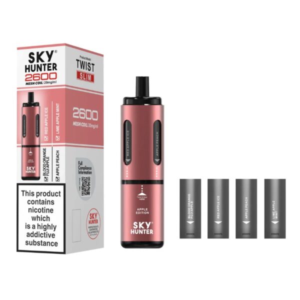 SKY HUNTER TWIST SLIM 4 IN 1 2600 PREFILLED POD VAPE KIT 20MG - Image 7
