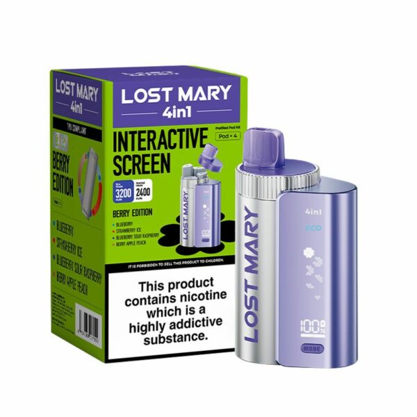LOST MARY 4 IN 1 ECO 3200 PREFILLED POD VAPE KIT 20MG - Image 35