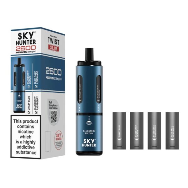SKY HUNTER TWIST SLIM 4 IN 1 2600 PREFILLED POD VAPE KIT 20MG - Image 15