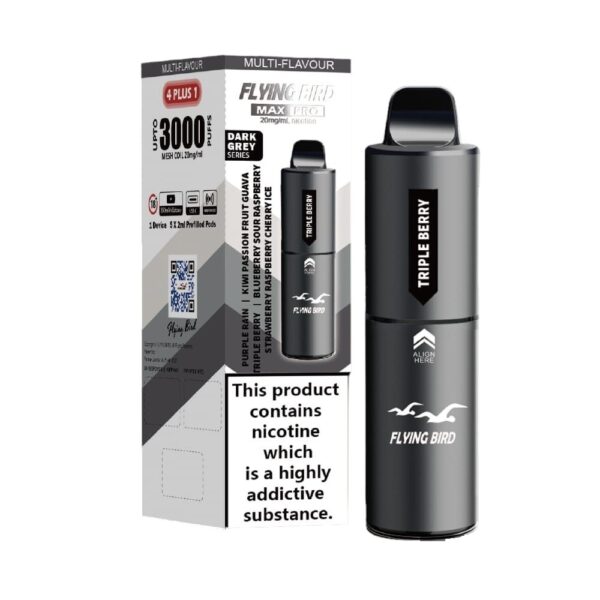 FLYING BIRD MAX PRO 4 PLUS 1 3000 PREFILLED POD VAPE KIT 20MG - Image 6