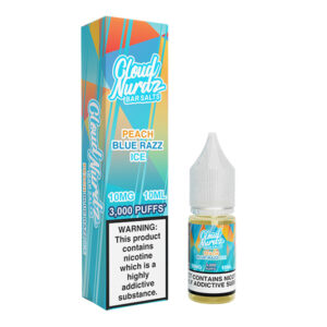PEACH BLUE RAZZ ICE BAR SALTS 10ML NIC SALT CLOUD NURDZ