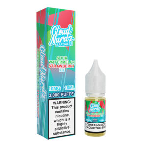 SOUR WATERMELON STRAWBERRY ICE BAR SALTS 10ML NIC SALT CLOUD NURDZ