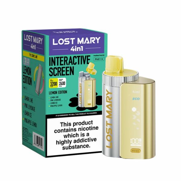 LOST MARY 4 IN 1 ECO 3200 PREFILLED POD VAPE KIT 20MG - Image 41