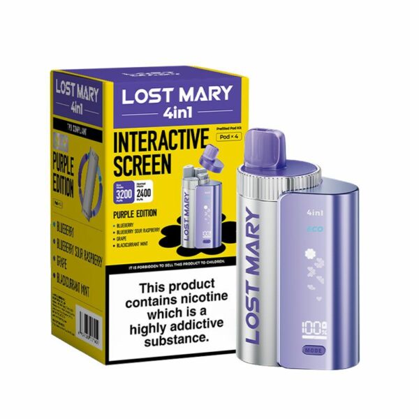 LOST MARY 4 IN 1 ECO 3200 PREFILLED POD VAPE KIT 20MG - Image 45