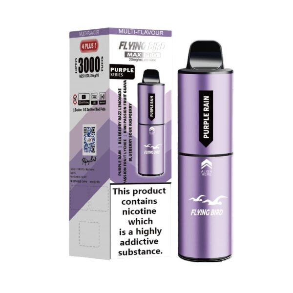 FLYING BIRD MAX PRO 4 PLUS 1 3000 PREFILLED POD VAPE KIT 20MG - Image 12