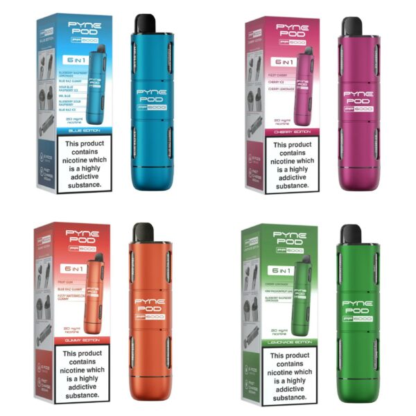 PYNE POD 6 IN 1 PP6000 PREFILLED POD VAPE KIT 20MG
