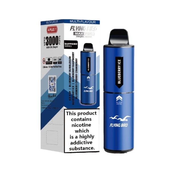 FLYING BIRD MAX PRO 4 PLUS 1 3000 PREFILLED POD VAPE KIT 20MG - Image 16