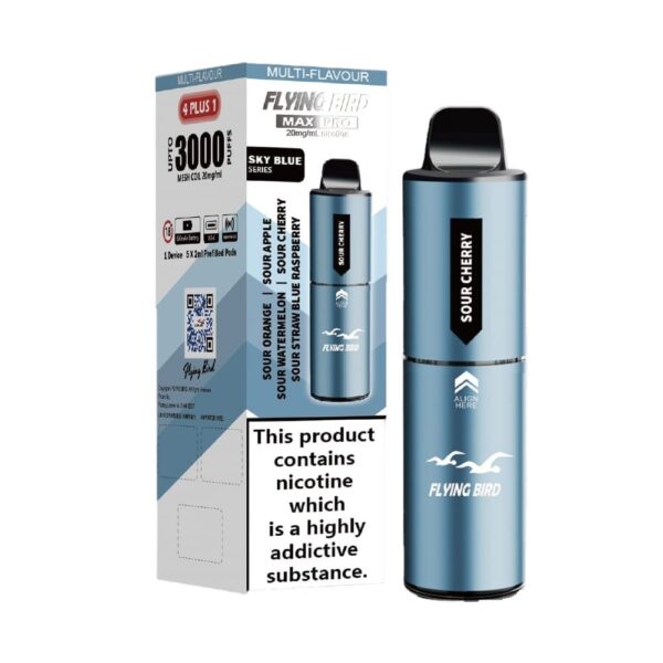 FLYING BIRD MAX PRO 4 PLUS 1 3000 PREFILLED POD VAPE KIT 20MG - Image 18