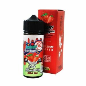 SOUR STRAWBERRY BUBBLEGUM E-LIQUID 100ML BY HORNY FLAVA EXP