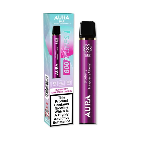 AURA BAR 600 DISPOSABLE VAPE KIT 20MG BY CRYSTAL PRIME - Image 2
