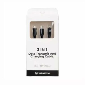 VAPORESSO 3 IN 1 DATA TRANSMIT AND CHARGING CABLE